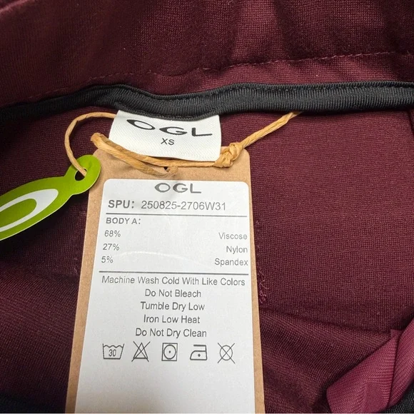 OGL Ponte-De-Roma High Rise Wide Leg Trousers Dark Berry XS - Picture 7 of 7